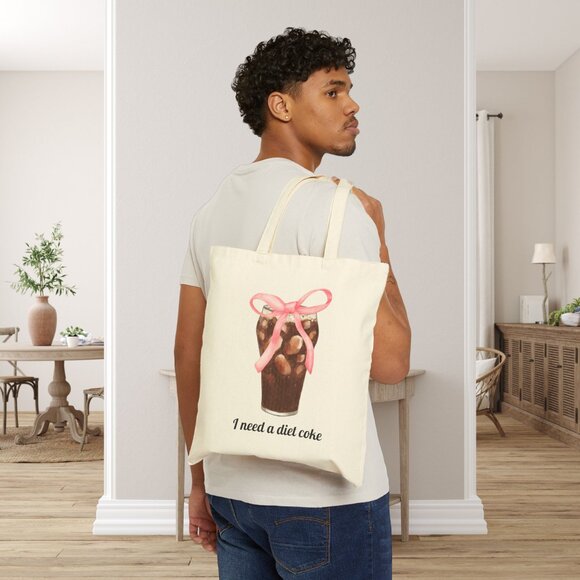 NWT! Diet Coke Tote Bag with Pink Coquette Bow - Picture 7 of 8